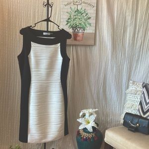 Calvin Klein Black & White Dress Beautiful to wear for for day/night occasion!